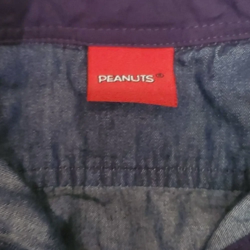 3-6 month boys denim collared onsie. Peanuts.